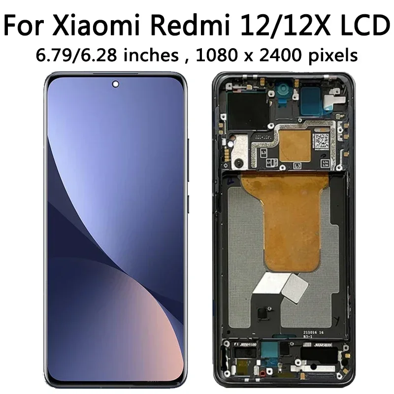 6.28“AMOLED For Xiaomi Mi 1212X 2201123G LCD Display Touch Screen Digitizer For Xiaomi 12 12X 2112123AC Display Fingerprint