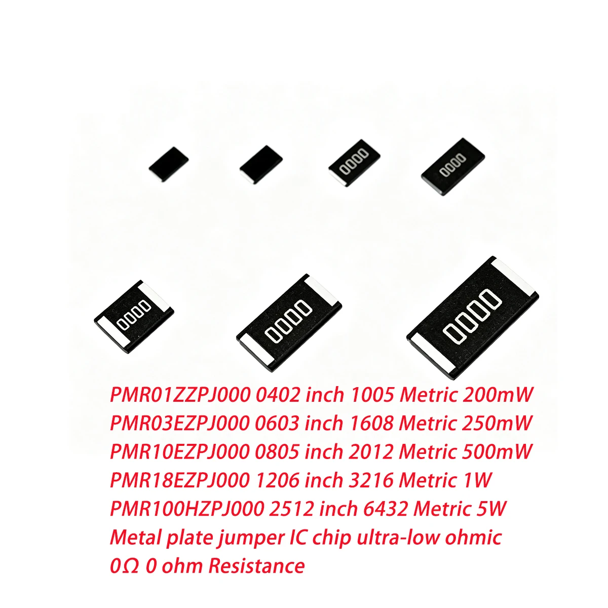 20PCS 0Ω 0ohm 0402 0603 0805 1206 2512 PMR01ZZPJ000 PMR03EZPJ000 PMR10EZPJ000 PMR18EZPJ000 PMR100HZPJ000 NEW Original Resistance