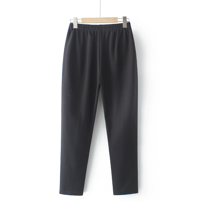 Elastic Waist Pants Spring Autumn Casual Straight Plus Size New Womens Loose Casual 6XL Artificial Gemstone Trousers Clothing