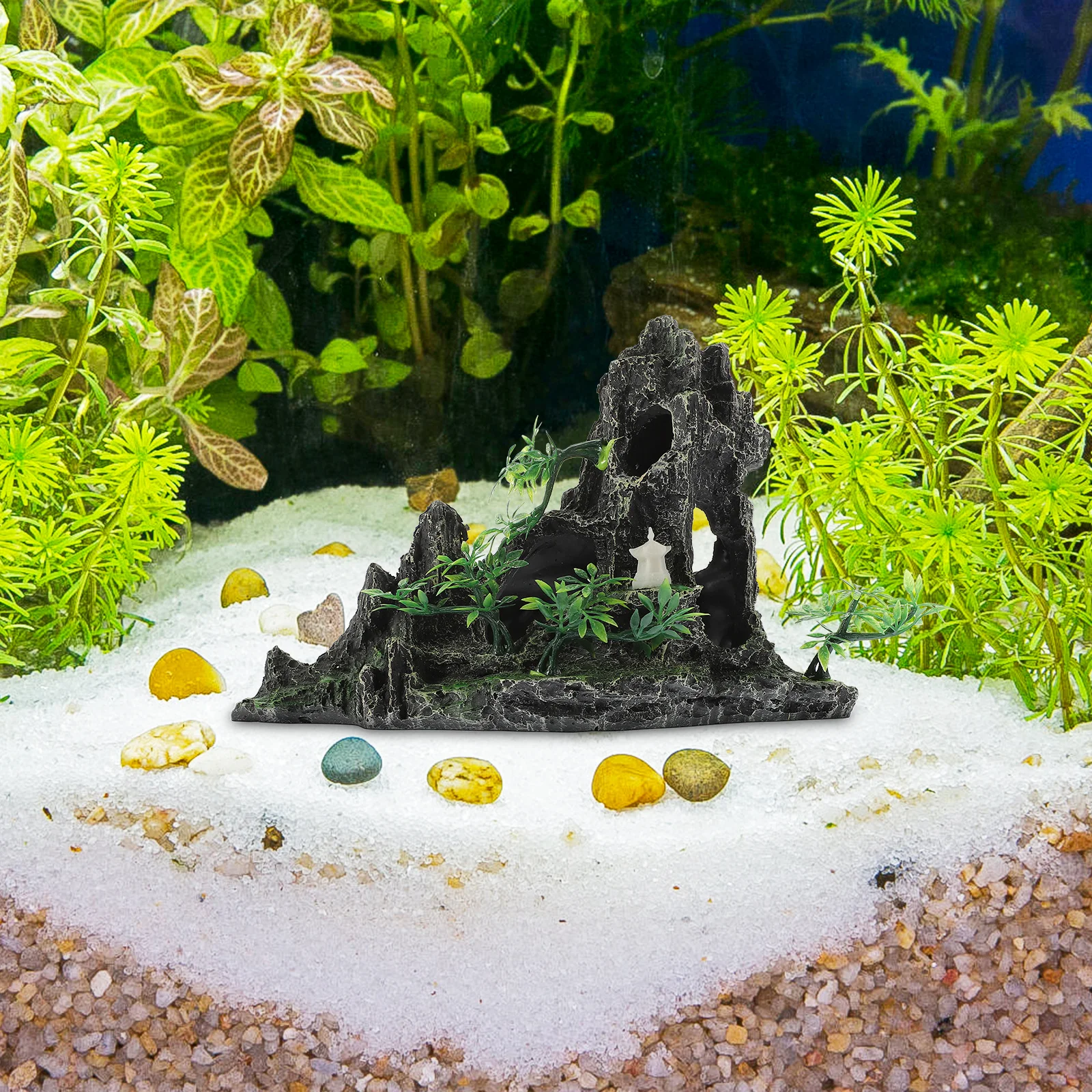 Aquarium Fish Tank Decorative Resin Mountain Ornament Natural Landscape Simulation Fish Habitat Decoration Home Decoration