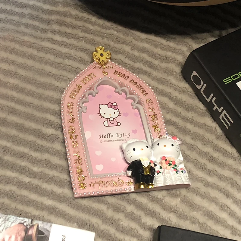 Original Lover Retro Cross Wedding Photo Frame Hello Kitty Wedding Lover Kitty Cross Resin Photo Frame Crafts Wedding Gifts