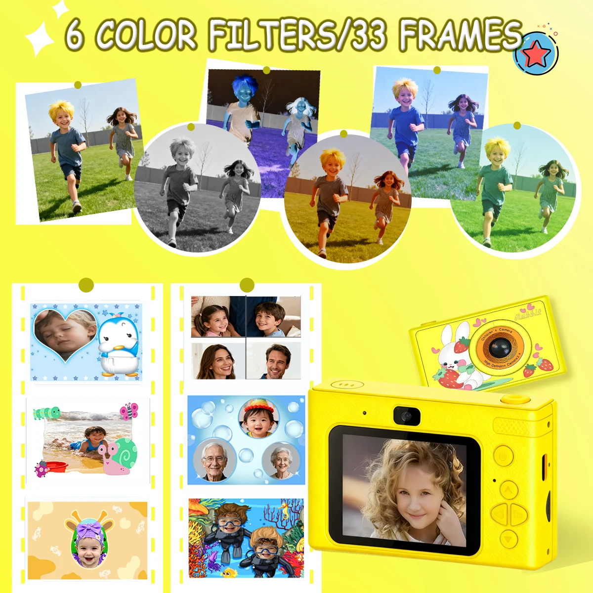 Aparat dla dzieci 1080P HD Cyfrowa kamera wideo dla maluchów 2,4-calowy aparat dla dzieci z silikonowymi etui Zabawki na prezenty świąteczne i urodzinowe