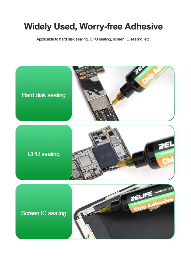 RELIFE-Adesivo Disco Rígido Selagem Chip, CPU Selagem, Tela IC, RL-035E