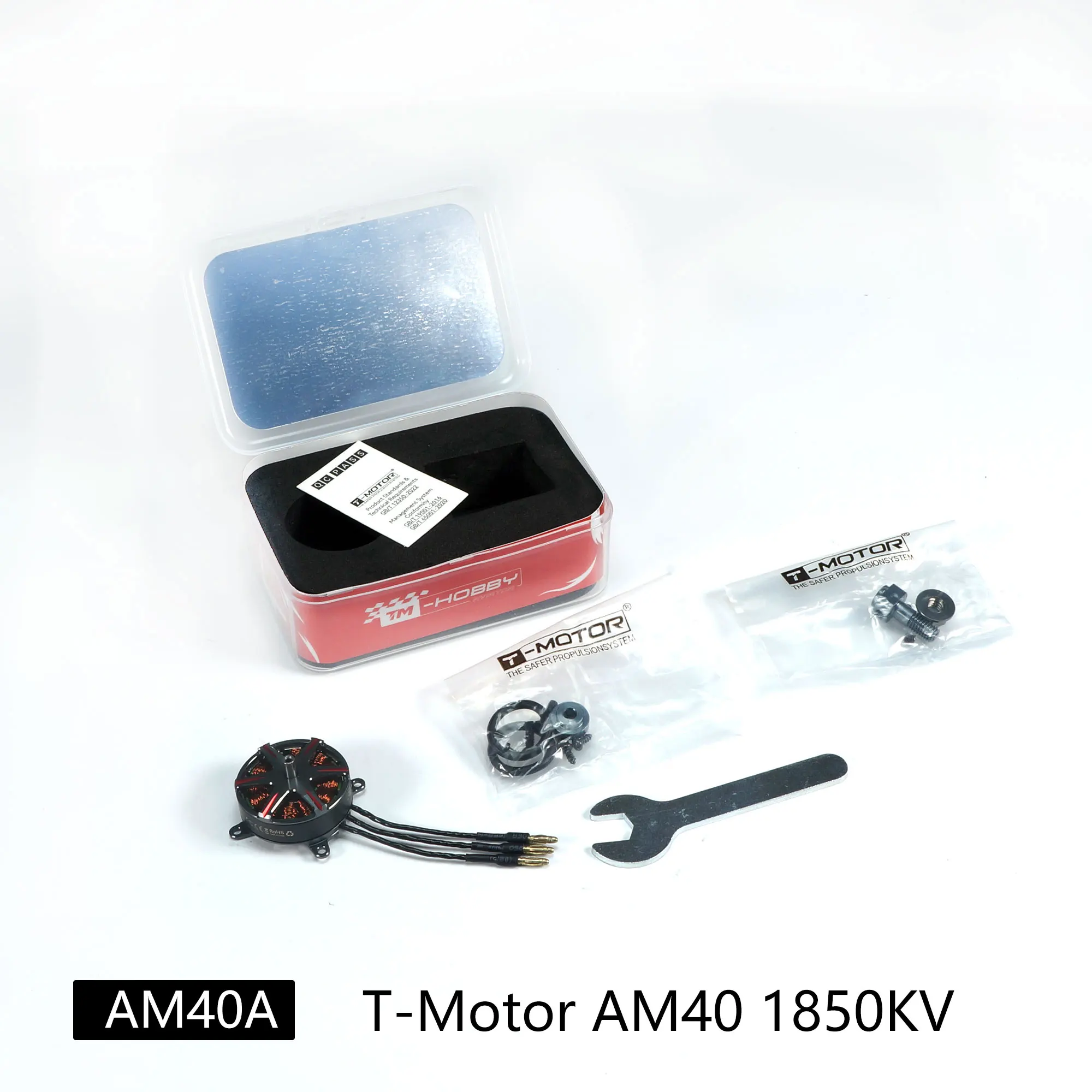 AEORC T-Motor AM40 1850KV Moteur sans balais (AM40A) avec accessoires de montage et clé pour avions RC Hélices 3D 4D