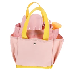 1 Set Pink Planting Tools Set Tools Small Shovel Rake Watering Can Storage Basket Child Gardening Mini Spade Garden