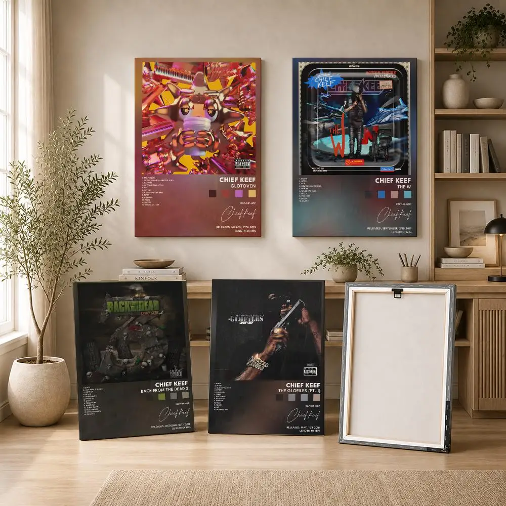 Singer C-Chief keef Framed Wall Painting HD Inner Frame Canvas Poster Bedroom Room Hallway Wall Art Decor