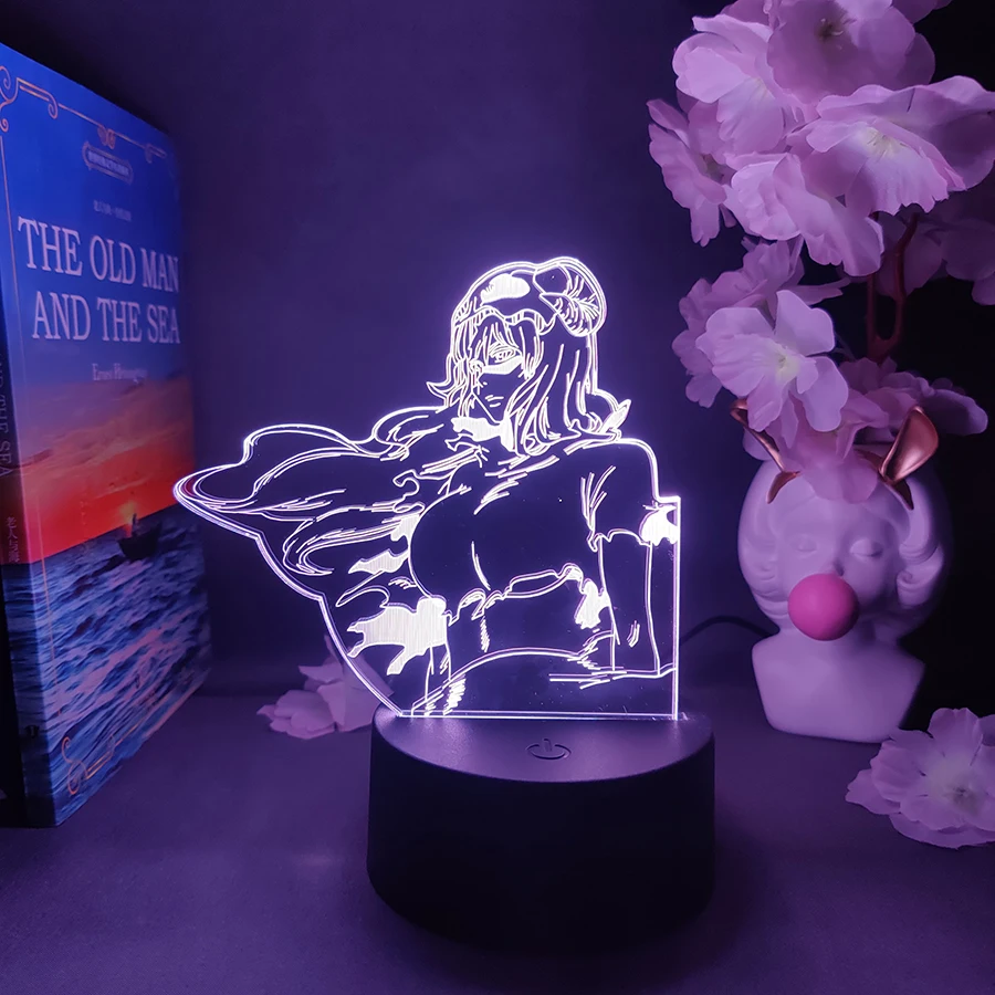 Nelliel Tu Odelschwanck ثلاثية الأبعاد الوهم تمثال ضوء الليل للأطفال غرفة نوم الديكور هدية عيد الميلاد الرائعة لمحبي أنيمي الفضاء الإضاءة