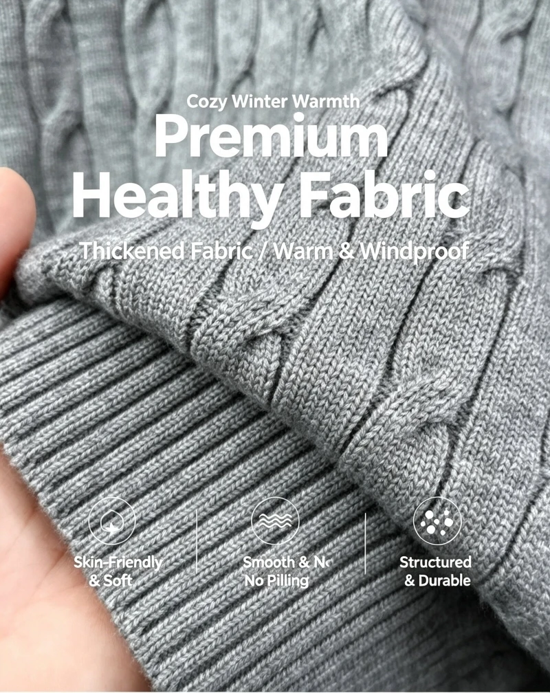 Hochwertige Mode Reißverschluss Kragen Pullover Männer Persönlichkeit Zipper Luxusmarke Pony Stickerei Herbst Winter Warm Stricken Sweater – Detail 6
