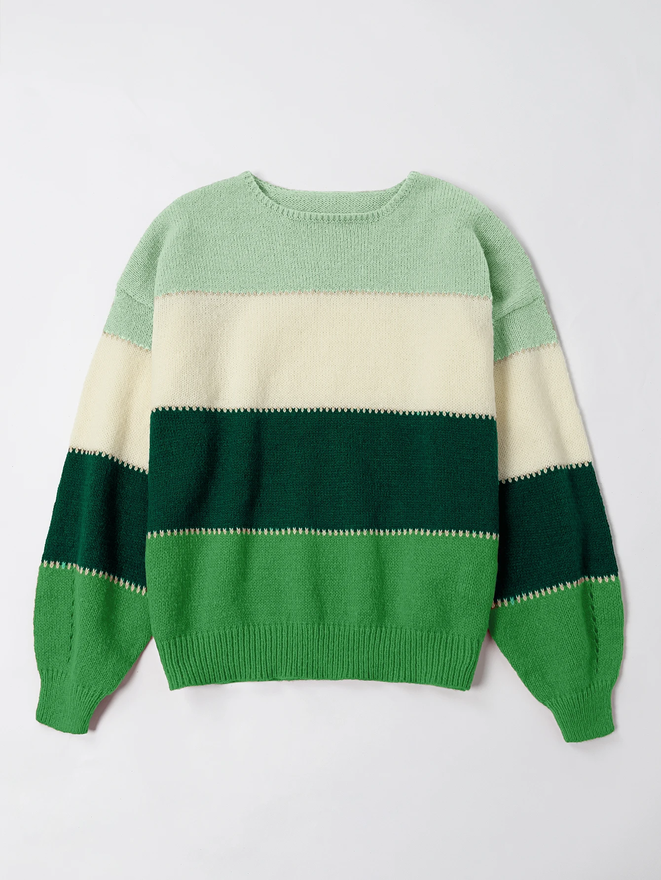 Loose Striped Sweater Women Pullover Plus Size Womens Sweaters High Quality Oversized Color Block Sweater Jumper