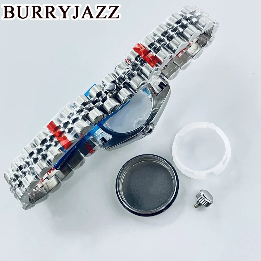 BURRYJAZZ 26mm NH05 NH06 Watch Case Silver Gold Rose Gold Stainless Steel Case With Sapphire Crysta Waterproof