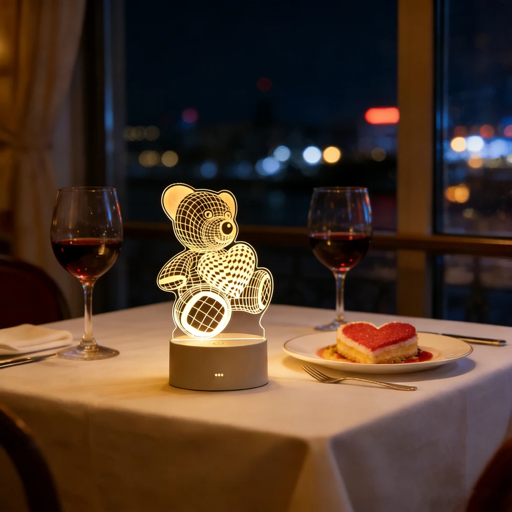 

Valentines Day Romantic Love 3D Acrylic Neon Sign USB Led Lamp for Home Night Lights Table Lamp Birthday Bedside Lamp
