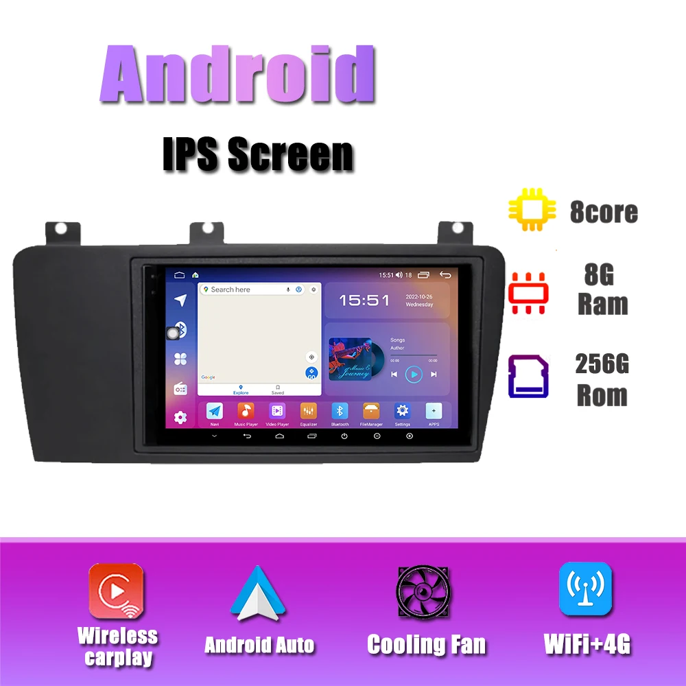 

Android 14 Multimedia Navigation Radio Video for Volvo XC70 V70 S60 2004-2008 Car Built-in Carplay Auto 2din DPS No DVD 4G WIFI