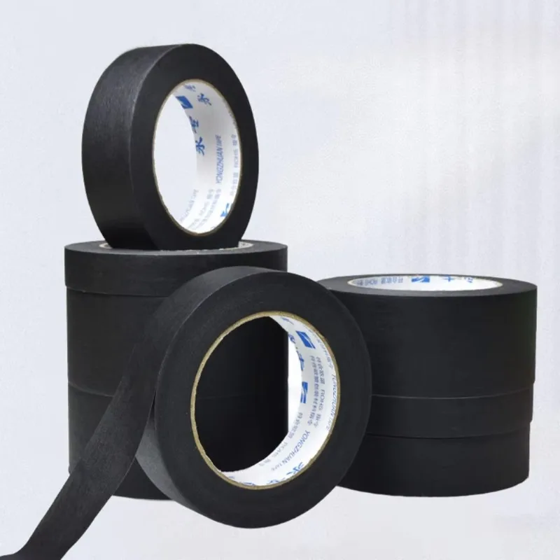 2 Rolls 20/50M-10/15/20/30/40/50mm Black Painter Tape, Suitable for Decoration, Painting, Masking, DIY Decorative Paper Adhesive