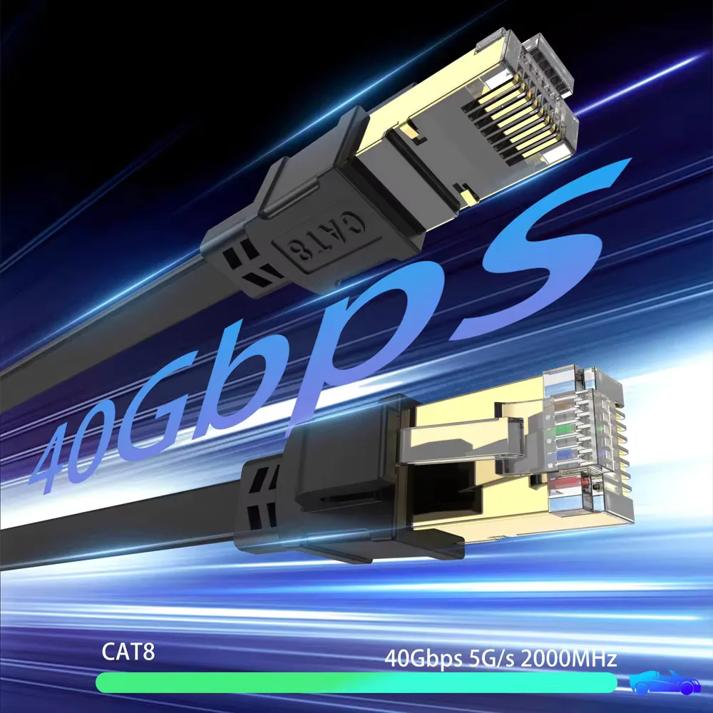 Cat 8 Ethernet Cable LAN Network Cat8 Rj45 Speed Network Cable 40Gbps 2000Mhz 26AWG 1m 2m 3m 5m 10m 20m 30m For Router Modem