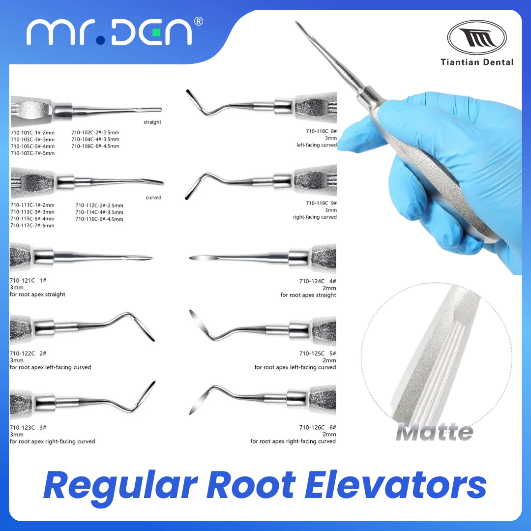 TIANTIAN Dental Professional Dental Extraction Tappet  For Root Straight Curved Stainless Steel Surgical Instrument