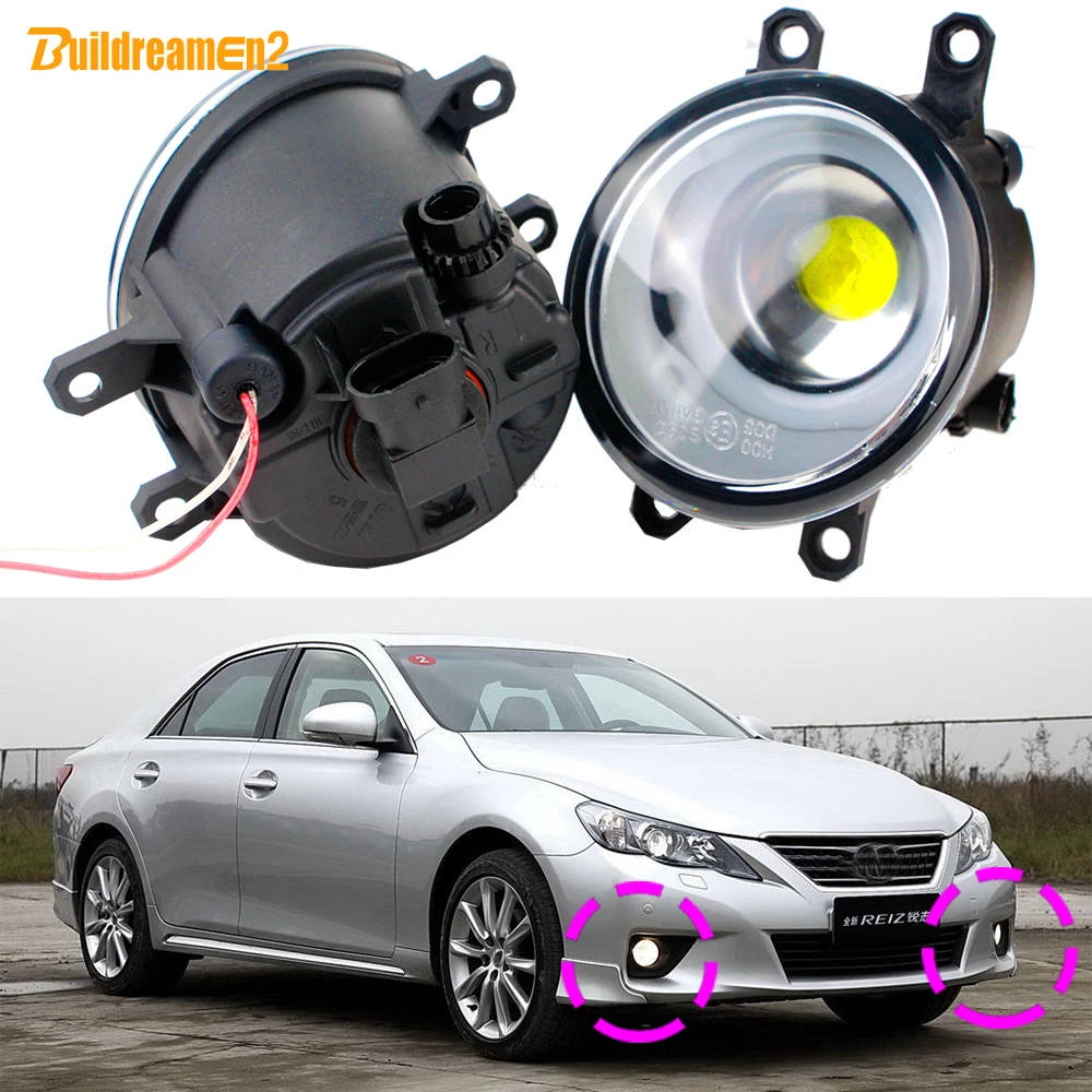 1 Pair Car Error Free LED COB Fog Light Angel Eye Daytime Running Lamp DRL 30W H11 For Toyota Reiz Mark X 2016 2017 2018 2019