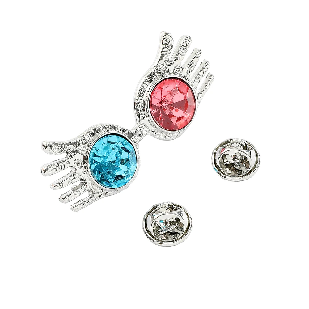 Luna Lovegood Spectrespecs Brosche, Silberlegierung Blau Rosa Kristall Strass Anstecknadel, Zauberer Cosplay Accessoire – Detail 2