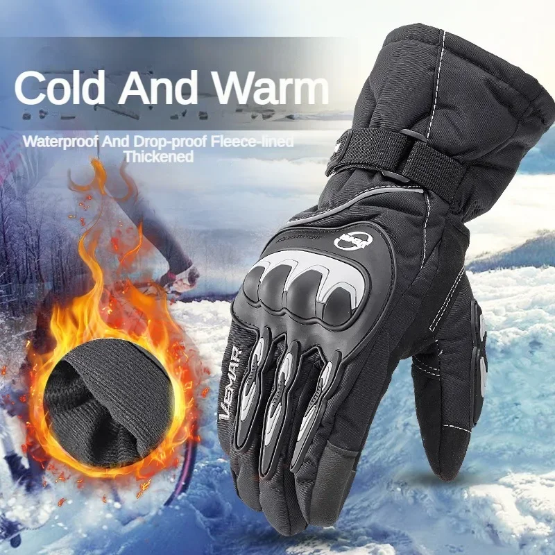 Motorcycle Gloves Black Off-road Racing Motos Drop Resistance Outdoor Luvas Black Full Long Style Motorcycle Accessories