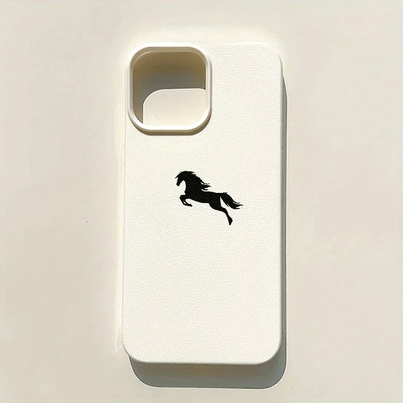 A Minimalist Black Horse Silicone Phone Case For iPhone 17 Pro Max Cases iPhone 16 15 14 Plus 13 12 11 XS X XR 16E 17 Air Cover