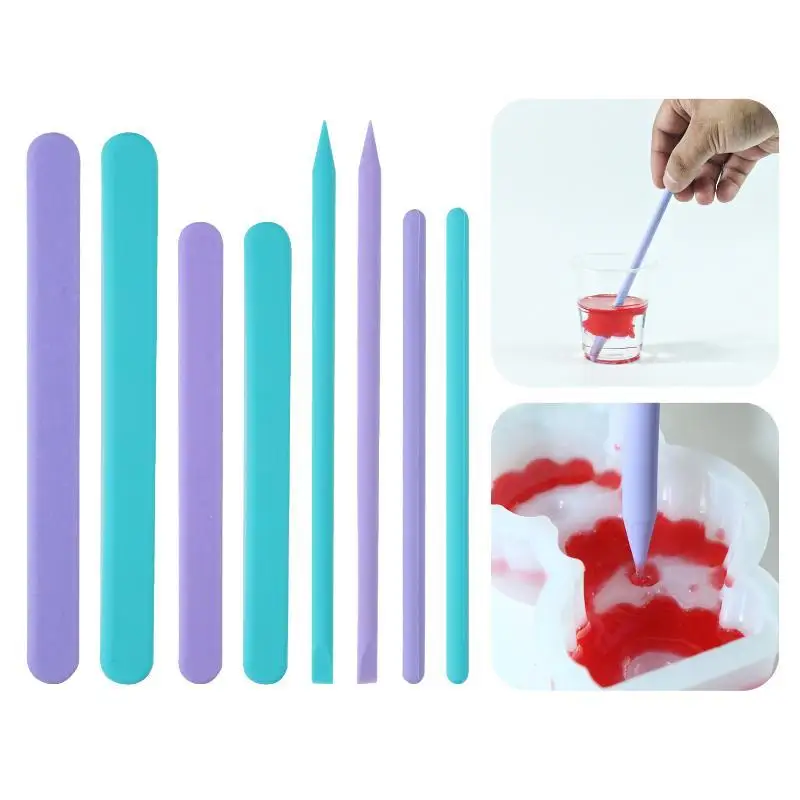 4pcs Silicone Epoxy Mixing Sticks Reusable Resin Stirrers Mixing Tools For Diy Liquid Paint Projects Durable And Easy To Clean