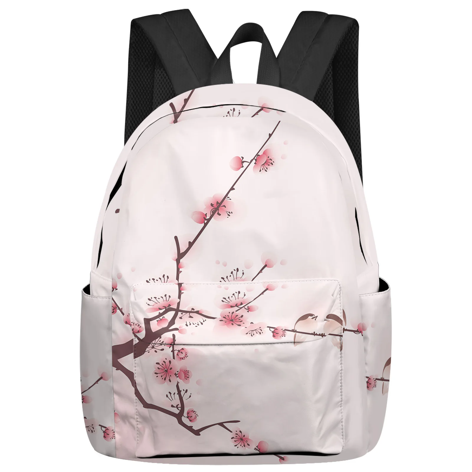 

Pink Flower Tree Bird Sparrow Ink Style Backpack School Bags For Teenager Girls Bookbag Men Backbag Shoulder Bag Laptop Mochila