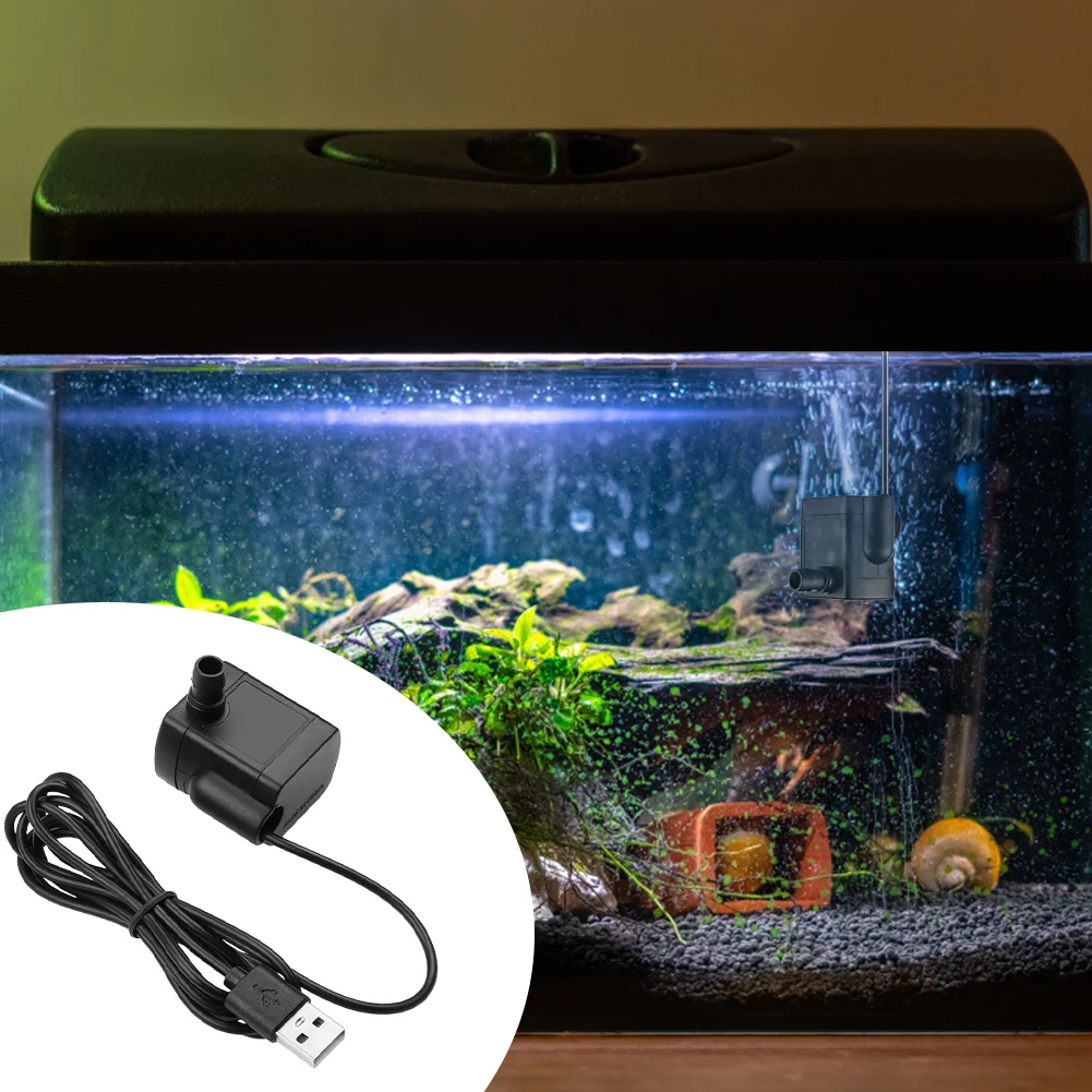 

USB Мини-водяной насос 3,5-9 В Бесщеточный двигатель Маленький водяной насос 1-3 Вт Бесшумный водяной насос 180 л/ч Подъем 1,5 м для гидропонного охлаждения