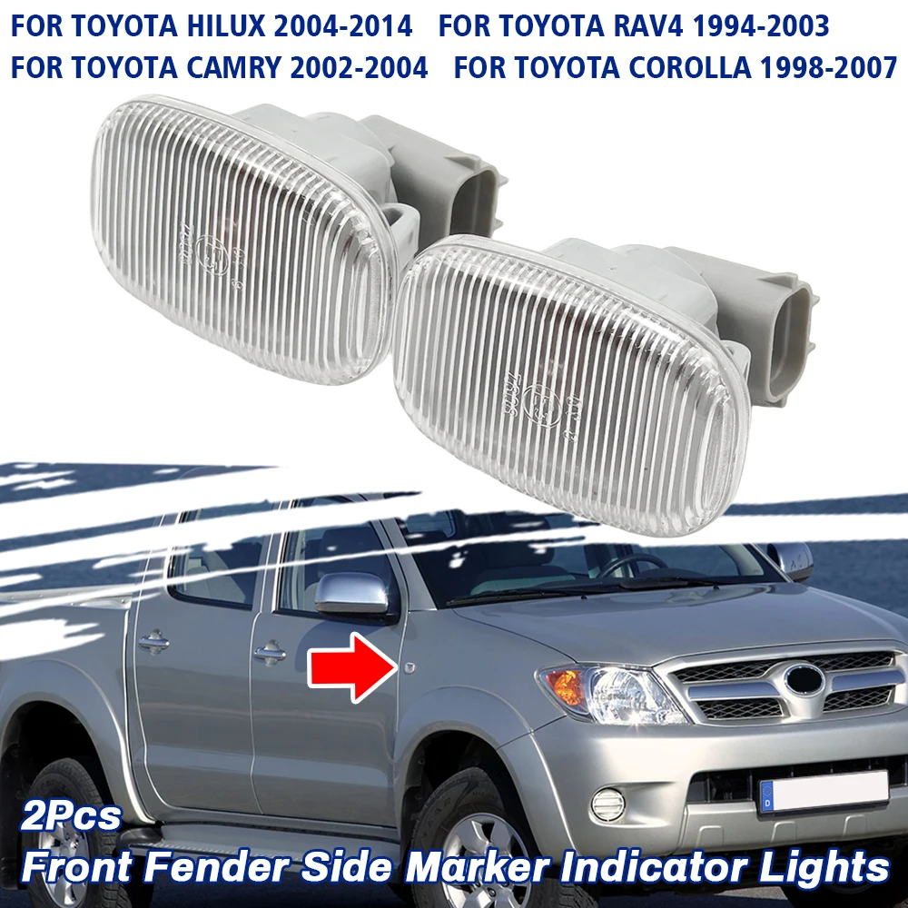 

2Pcs Parking Lights Side Marker Lights For Toyota Hilux 2004-2014 Corolla 1998-2007 Rav4 1994-2003 Camry 2002-2004
