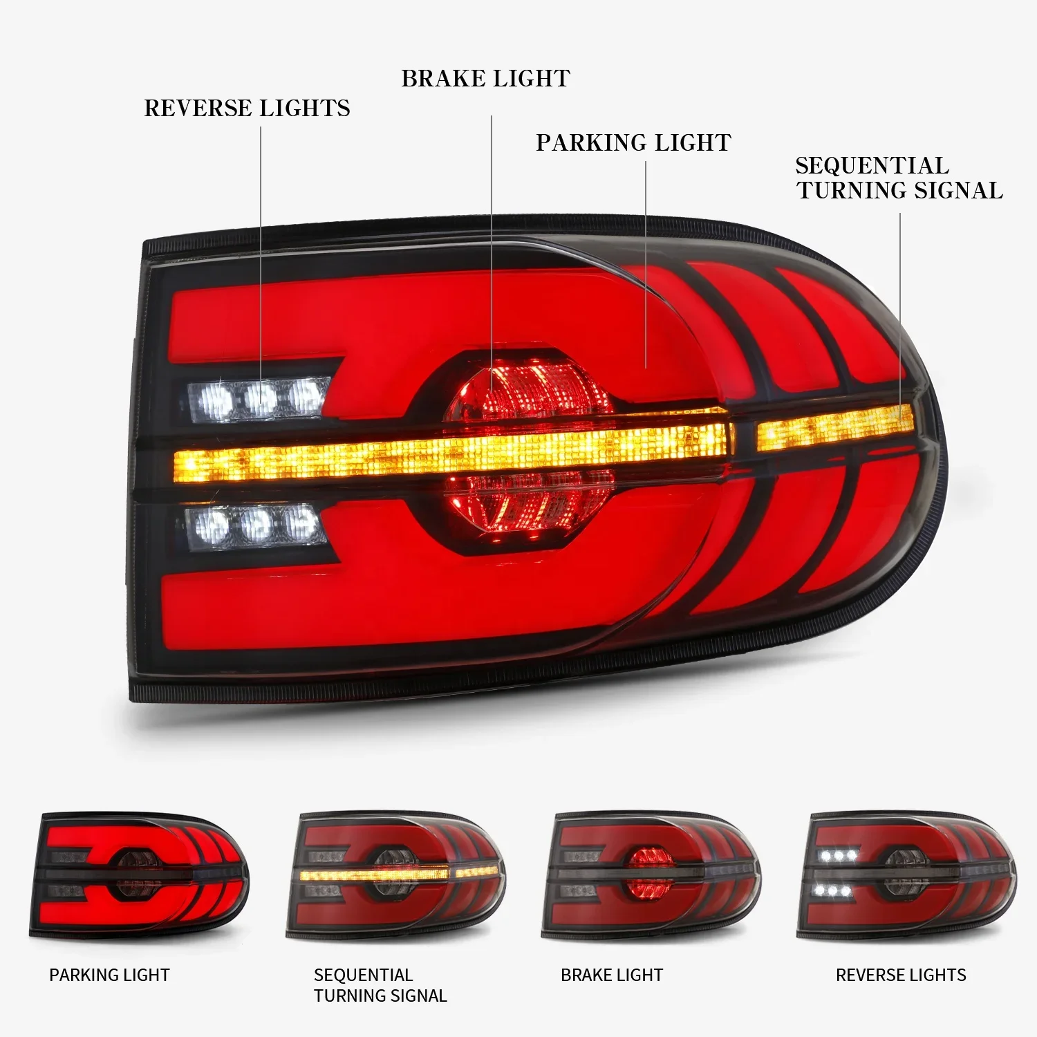 Archaic For FJ cruiser LED Taillights Sequential Turning Signal For  FJ cruiser Tail Lamp 2007-2015 Tail light