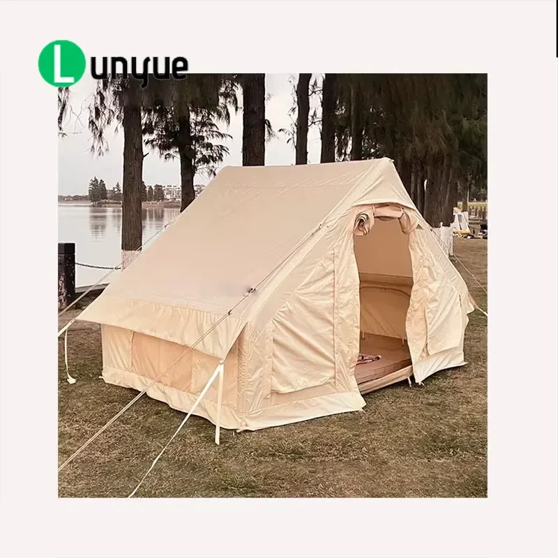 Large Family Outdoor Inflatable Tent Waterproof 12 Oxford Cloth Double Cotton Fabric Camping