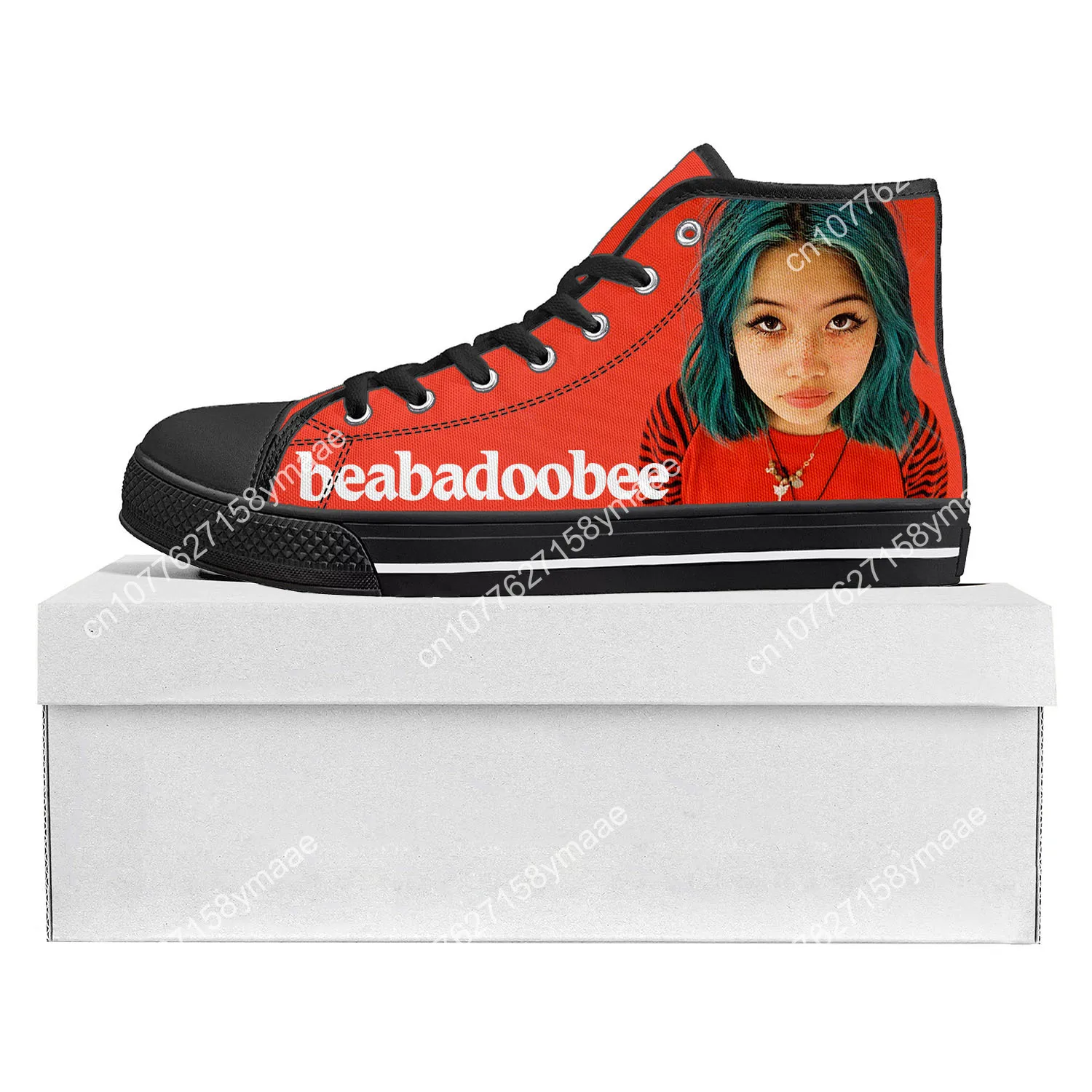 Beabadoobee High Top High Quality Sneakers Mens Womens Teenager Canvas Sneaker Casual Custom Made Shoes Customize DIY Shoe Black