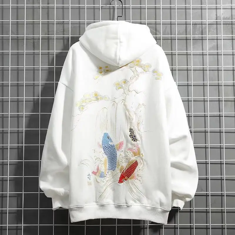 Butterfly Cherry Blossom Embroidery Hoodies Sweatshirts Harajuku Streetwear Black Jackets Men/Women Pullovers Sweatshirts y2k