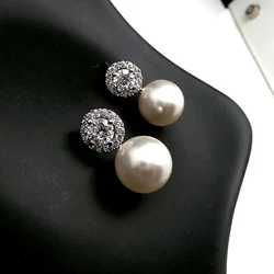 Huitan Temperament Sweet Imitation Pearl Earrings for Women Engagement Wedding Party Fashion Versatile Ear Accessories Nice Gift