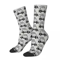 Hip Hop Retro Cat In Gym Crazy Men's compression Socks Unisex Lifting Cat Harajuku Seamless Printed Funny Novelty Crew Sock