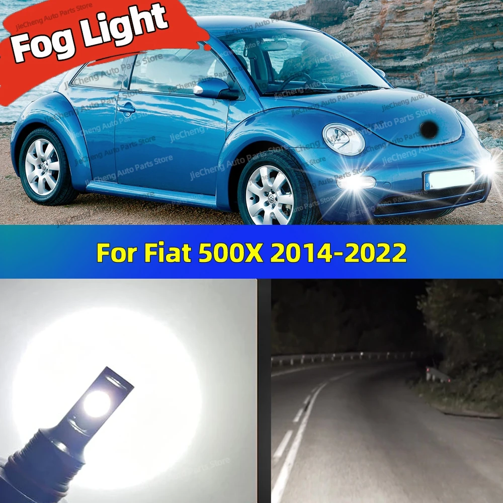 

2 шт. светодиодные противотуманные фары 6000K белые супер яркие автомобильные ходовые огни для Fiat 500X 2014-2022 2016 2017 2018 2019 2020 2021