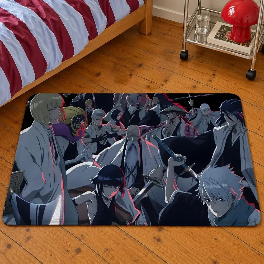 Anime BLEACH TYBW Ichigo Rukia Quincy Floor Mat Soft Flannel Entrance Doormat Non-Slip Washable Rug For Bedroom Home Decor