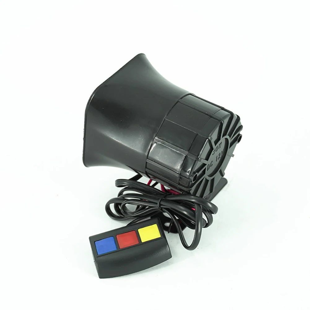 Car 3‑Tone Sound Megaphone Loud Speaker 30W Decibel Alarm Police Fire Siren Horn Speaker 12V Universal For RV Boat Truck Parts