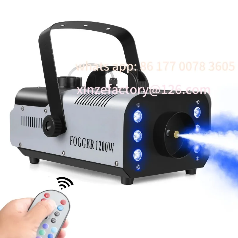 Aanpasbare Ejector Disco Kleurrijke Rookmachine DJ Kerstfeest Effecten Podium U'King 1200W Rookmachine 6LEDs Remote Fogger