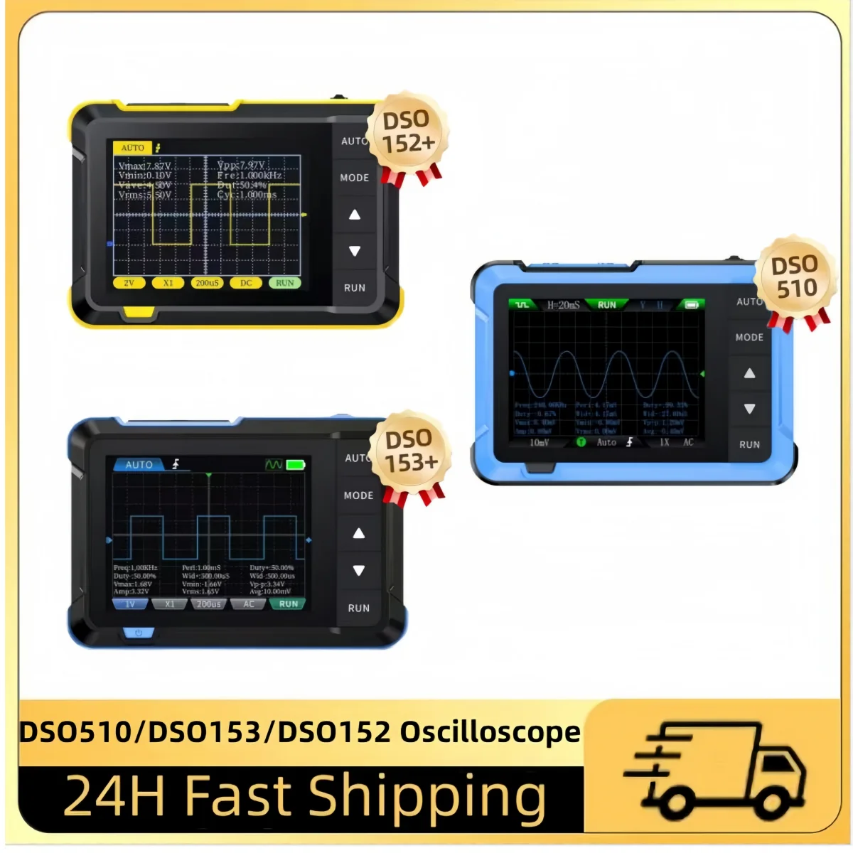 

FNIRSI New DSO510 DSO153 DSO153 Mini Handheld Digital 2 IN 1 Oscilloscope Portable 48MS/s 10MHz Bandwidth Electronic Repair Tool