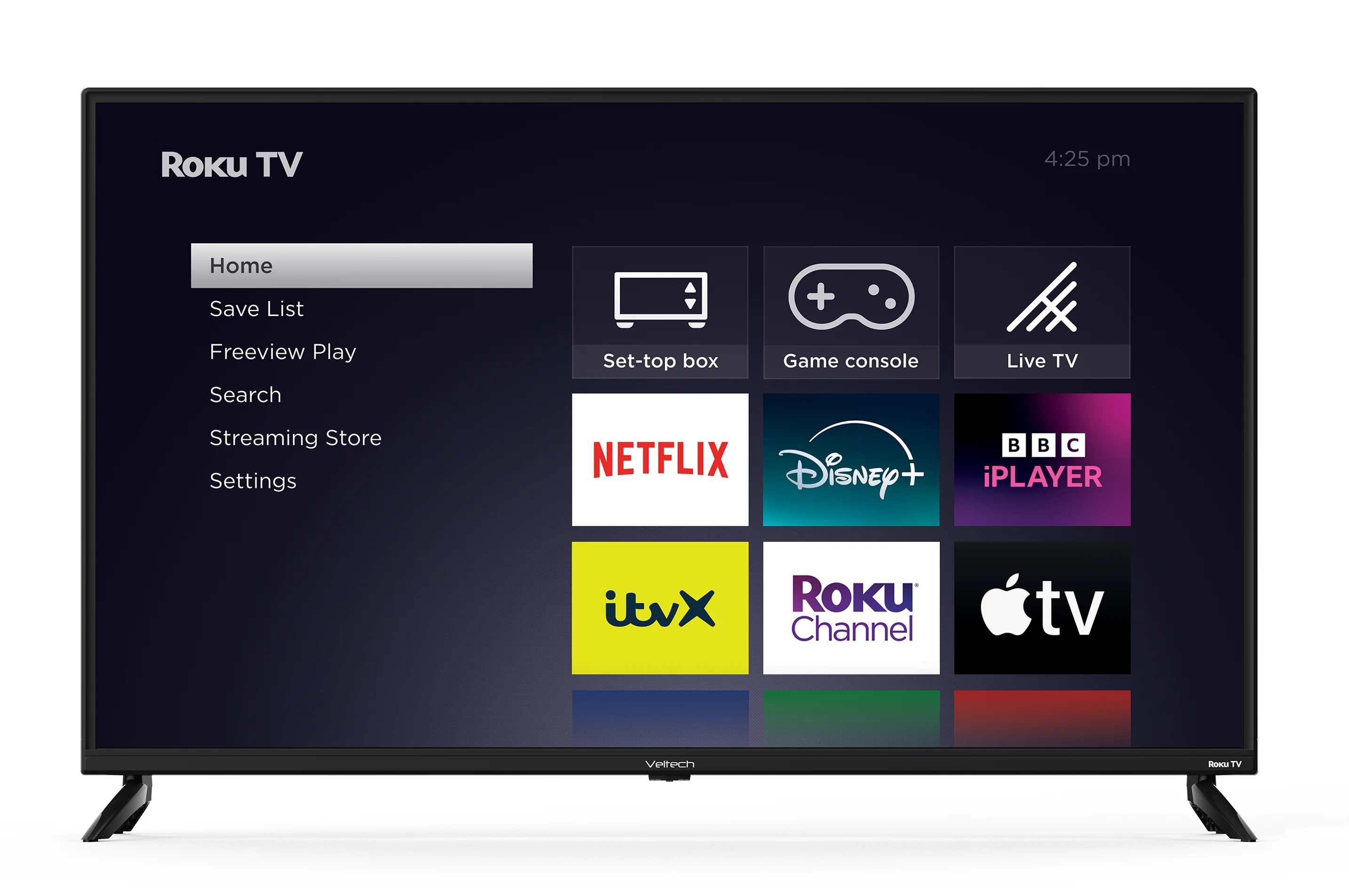 تلفزيون VELTECH الذكي مقاس 43 بوصة 4K - تلفزيون UHD Roku مع Freeview، Netflix، Apple TV+، BBC iPlayer #1