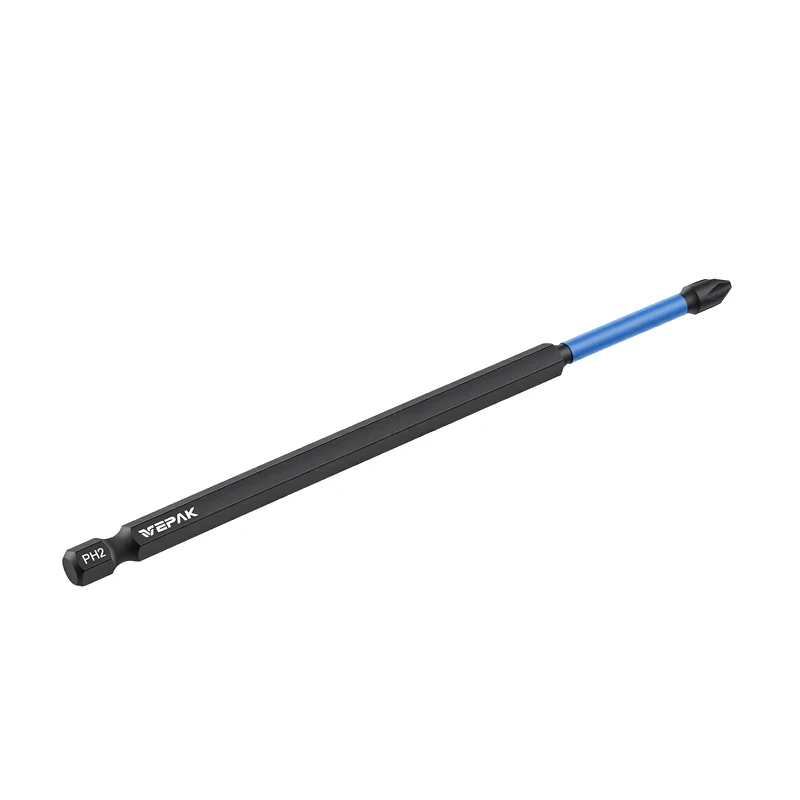 VEPAK VP1PH2150-1 Screwdriver Bit PH2 Phillips type 150MM Length — Compatible With Drills And Impact Drivers