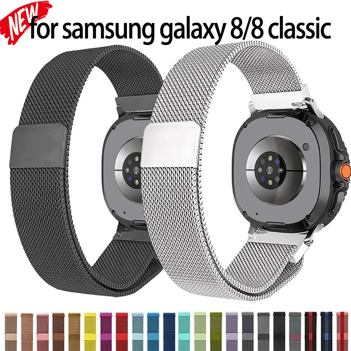 Edelstahlarmband für Samsung Galaxy Watch 8 44 40 mm, luxuriöses Metallarmband ohne Lücken für Watch 8, klassisches Armband