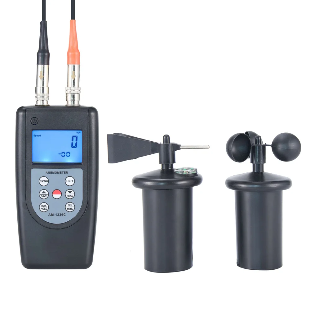 

Многофункциональный цифровой анемометр AM-1236C, скорость воздуха, расход, напряжение скорости ветра, тестер температуры, 3-часовой зонд