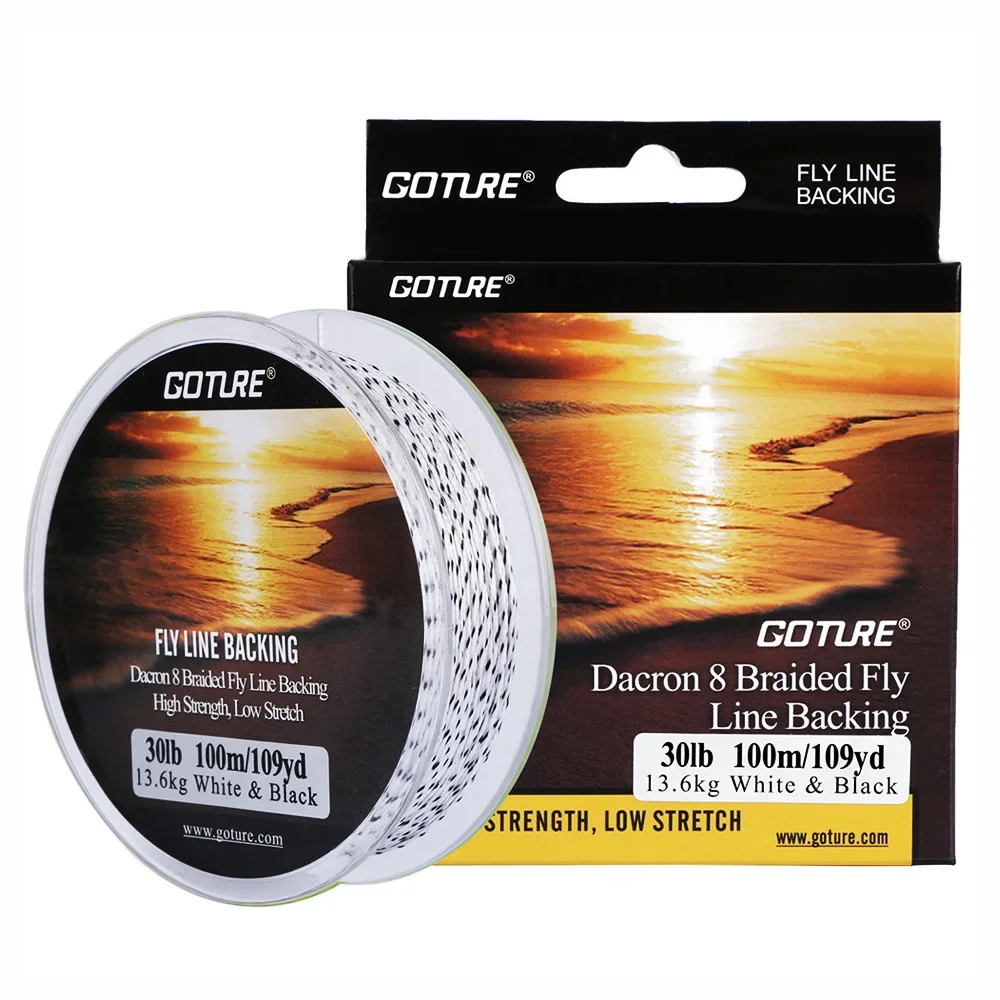 Goture 100M/109Yrd Fly Fishing Backing Line 20lb/30lb 8 Strands Braided Fishing Line For Fly Fishing