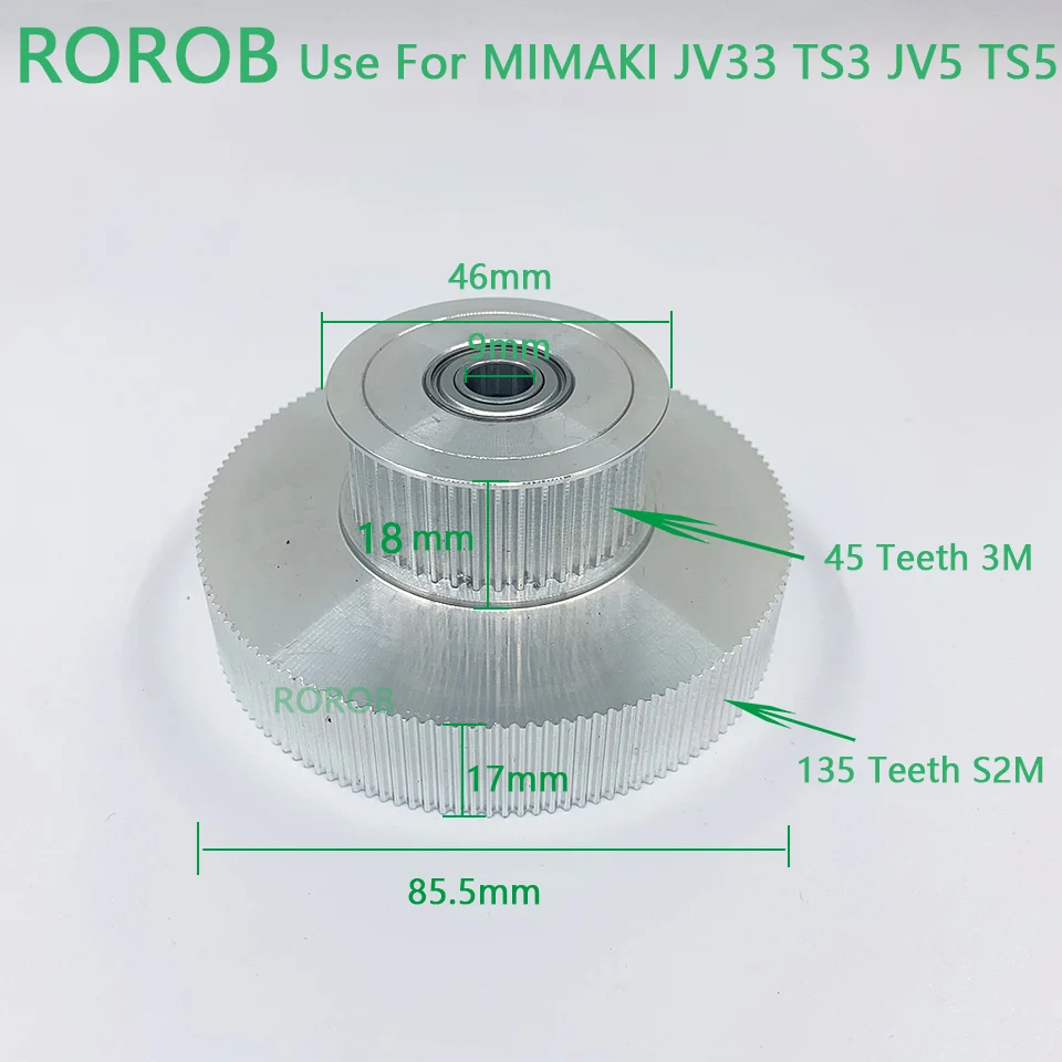 Mimaki Belt Drive Motor Gear Double Cone Pulley For Mimaki JV33 TS3 JV5 TS5 Large Format Printer Inkjet Pulley Pinch Roller