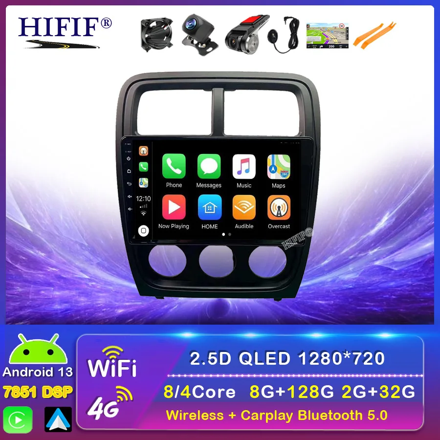 

Автомагнитола 2 Din Carplay, 9 дюймов, Android 13, для Dodge Caliber 2009-2012, Wi-Fi, GPS-навигация, FM, BT, автомобильный мультимедийный плеер