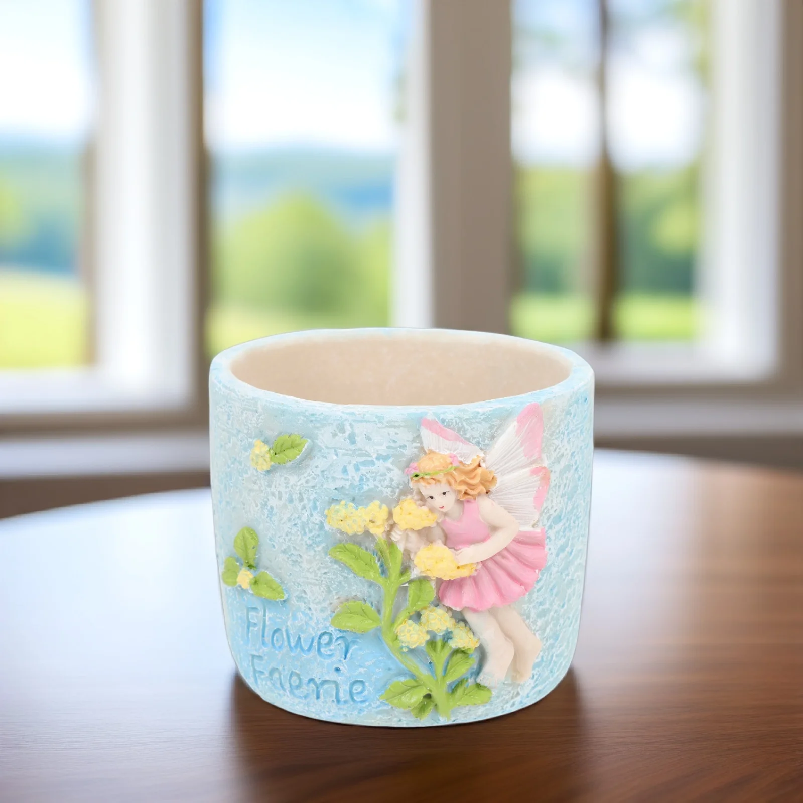 

2Pcs Resin Fairy Embossed Mini Flower Pot Lightweight Cute Cactus Planter for Succulents Bonsai Indoor Outdoor Home Office Decor