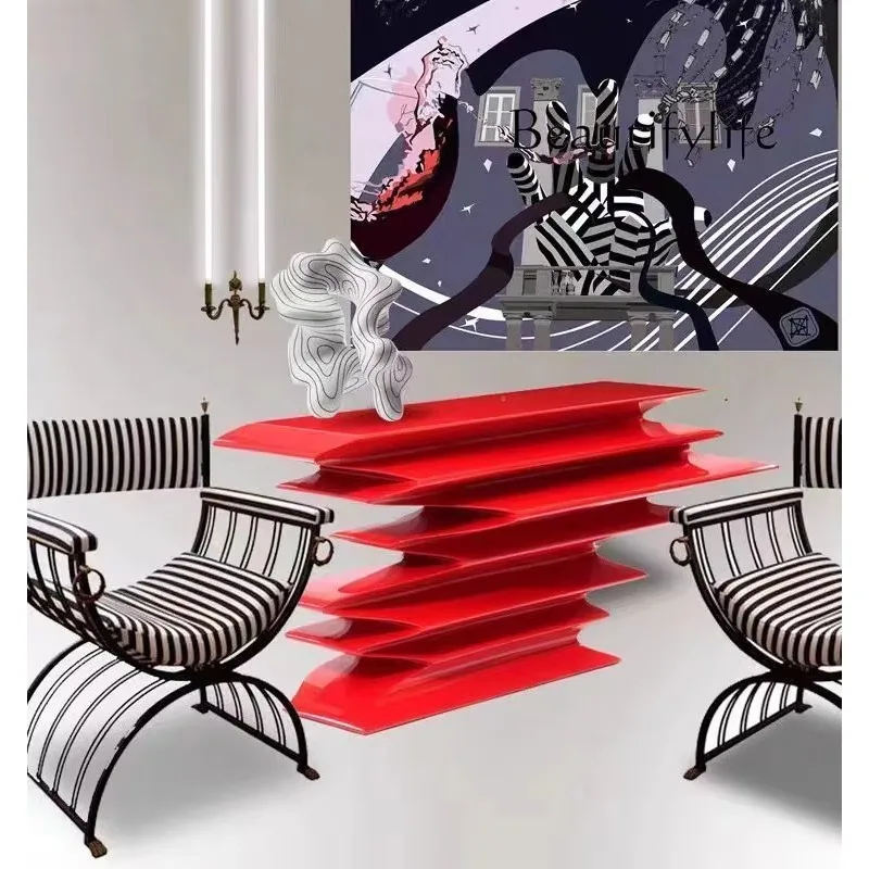 

BJ Nordic Designer FRP Corridor Entrance Table Aisle Storage Table Personalized Special-shaped Ornament Decoration