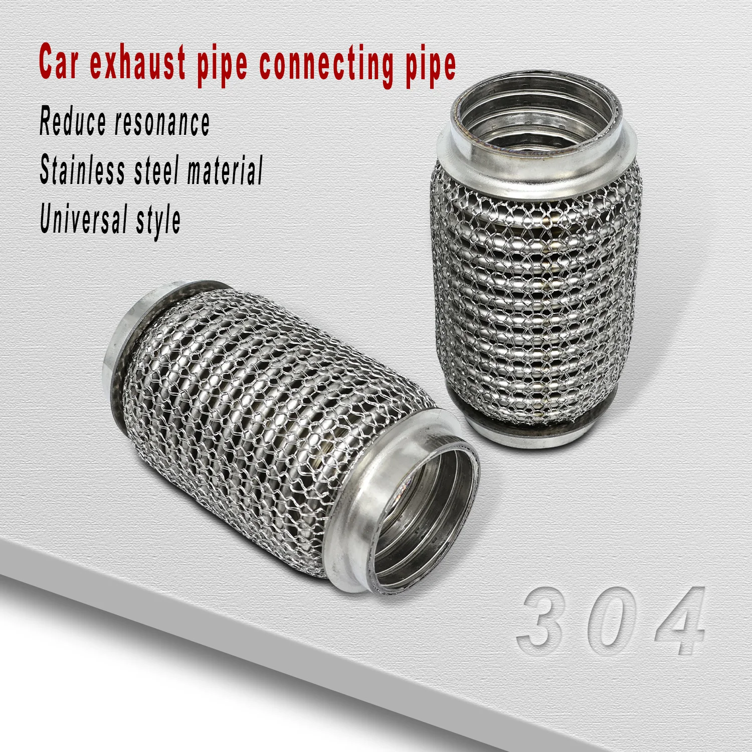 

304Stainless Steel Exhaust Flex pipe connecting hose Universal Car Exhaust Tube Telescopic Flexible Connection Bellows Connector