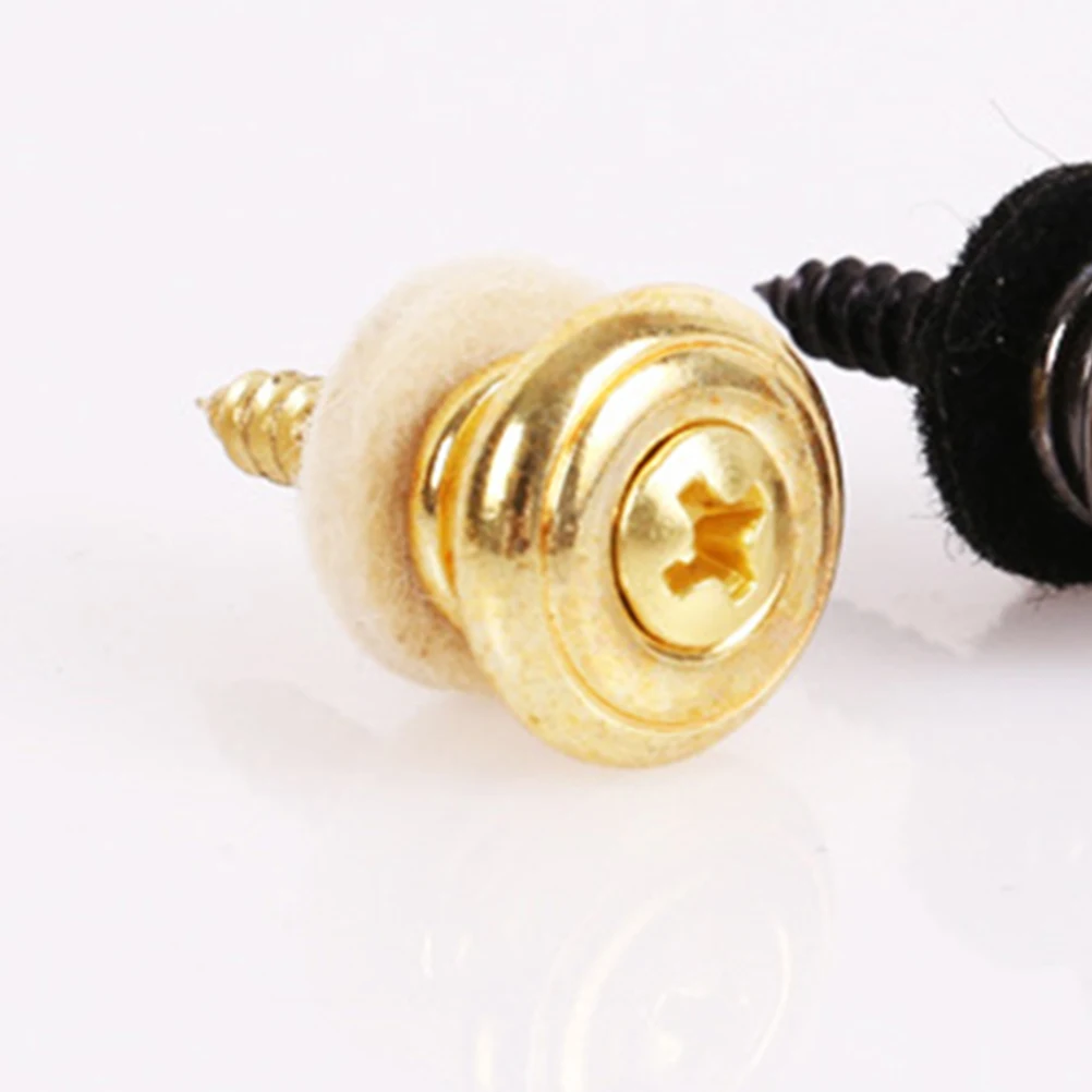 

6pcs Guitar Strap Locks Golden Metal Anti-skid Electric Bass Guitar Straps Buttons Pegs Hardware Durable Install Prevent Falling