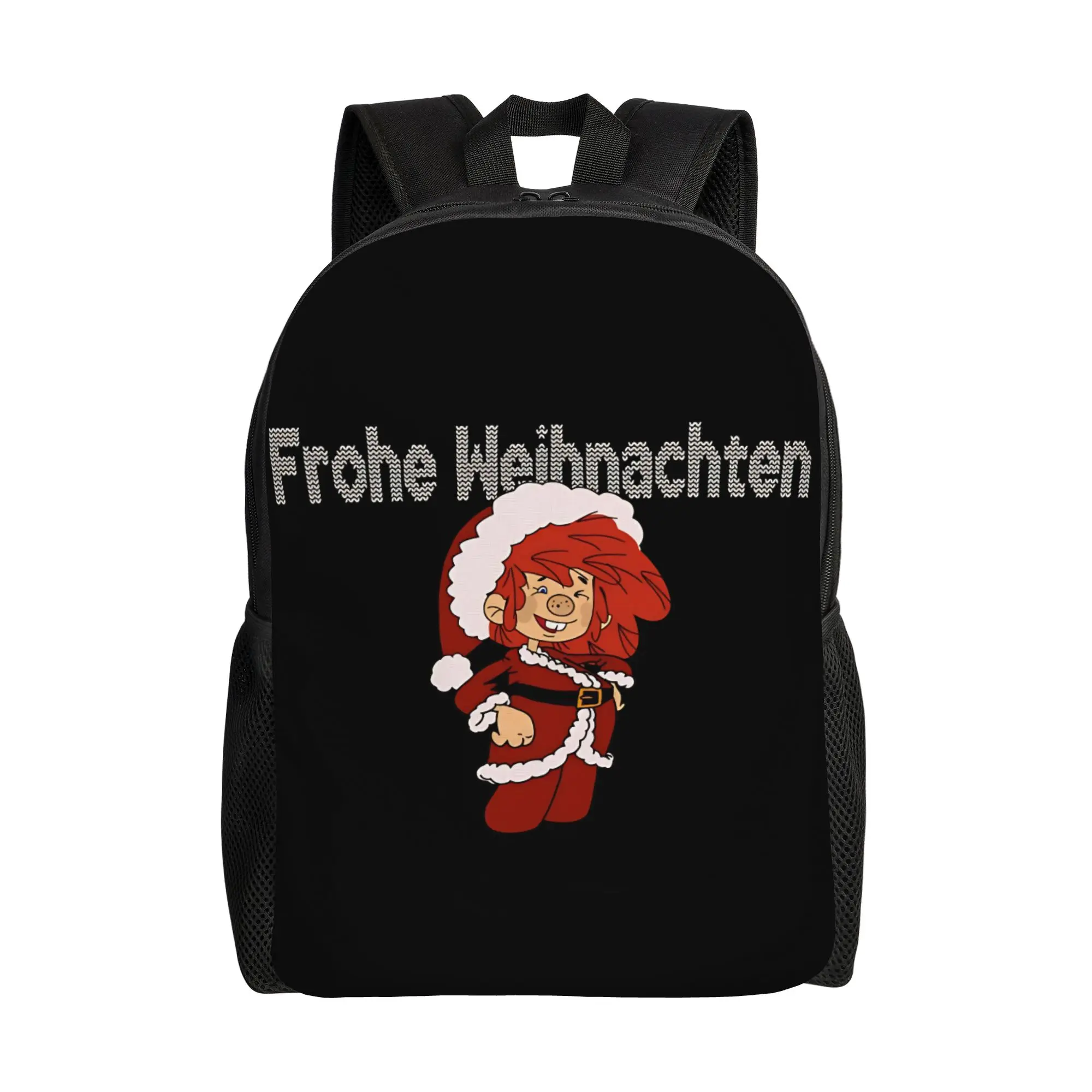 

Pumuckl Frohe Weihnachten Merry Christmas Backpack Men Polyester Trekking Backpacks Durable Funny High School Bags Rucksack